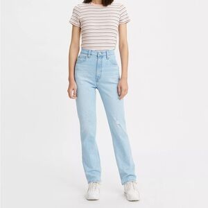 LEVI’S Premium 70'S HIGH RISE SLIM STRAIGHT Jeans size 24 - light blue‎